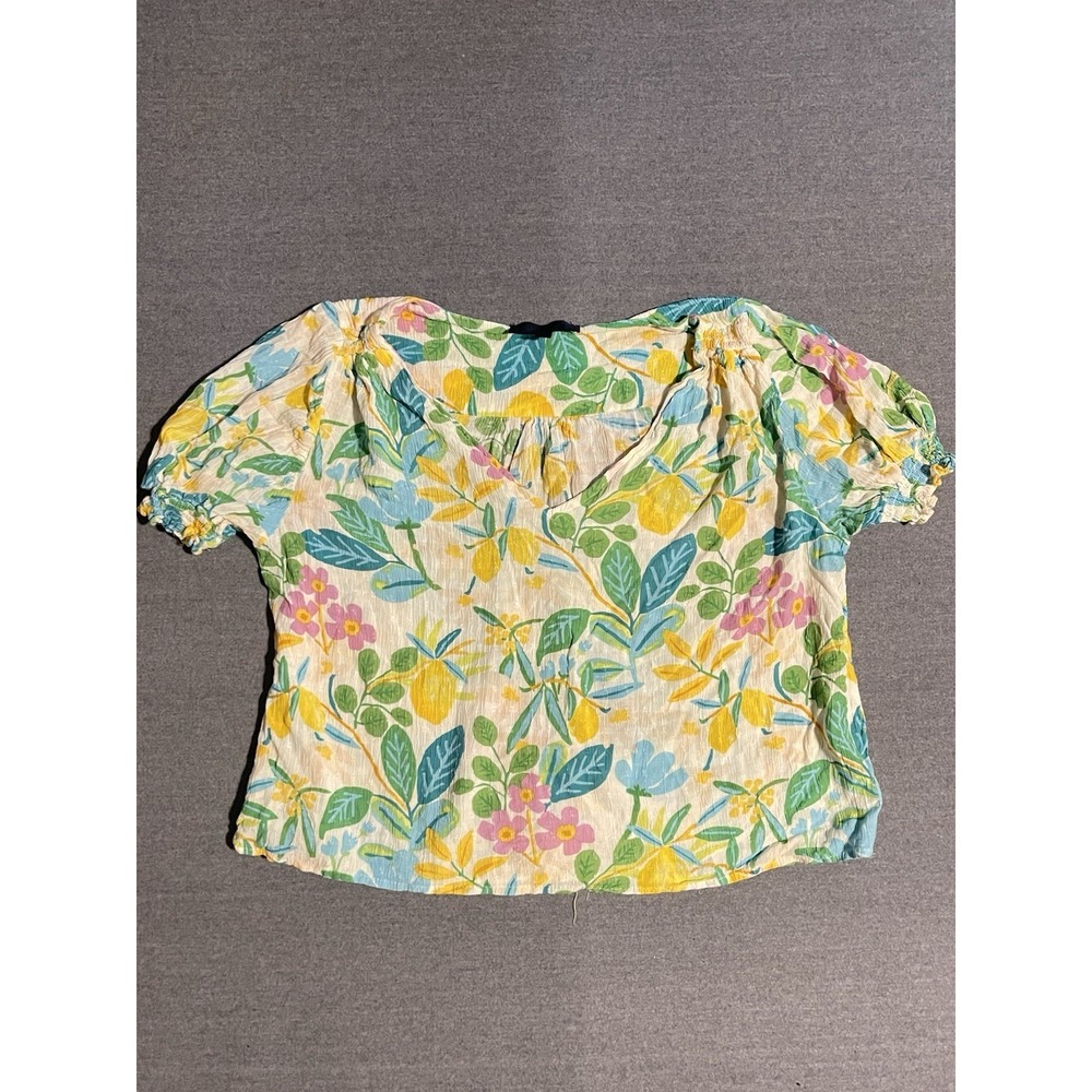 Rachel‎ Roy Floral Blouse XL Lightweight Short Sleeve Spring Summer Top